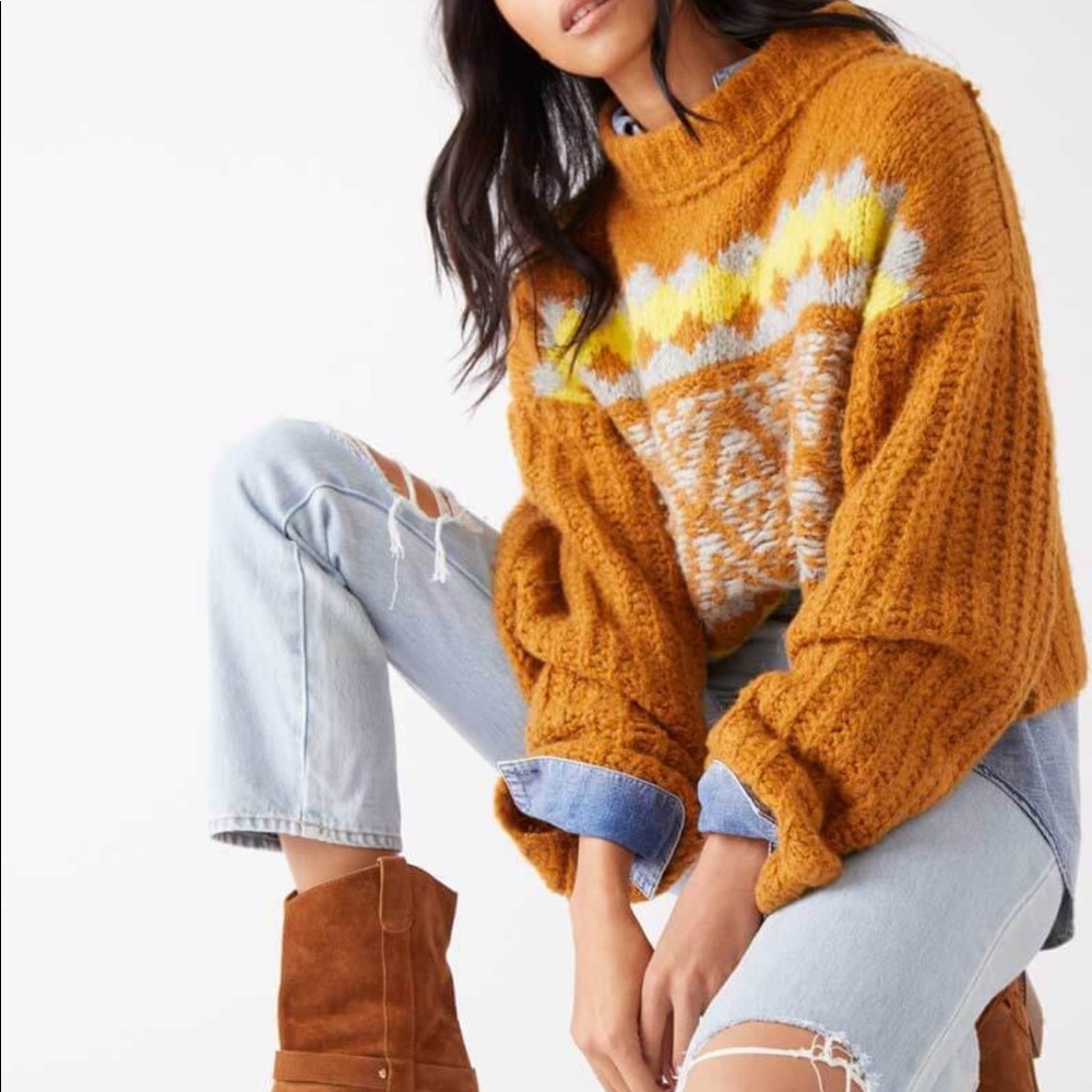 Free People Alpine Crop Mock Sweater
